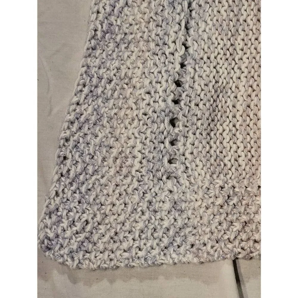 Afghan‎ Handmade Crochet Throw Blanket multi colors Blue Purple 34 x32in